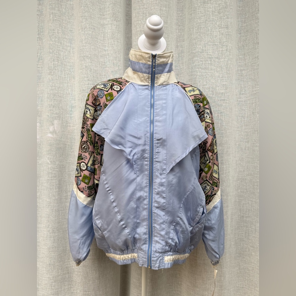 Janeve 1990 silk light blue bomber jacket